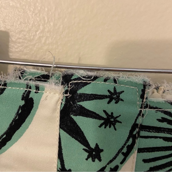 NWT Zara Green and Off White Pleated Skirt Large - Picture 7 of 12